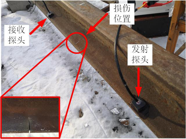軌底損傷檢測實驗現場